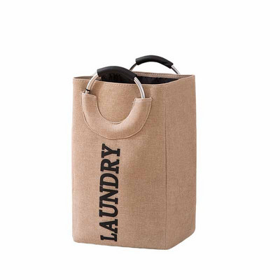 Košara za rublje velikog kapaciteta Lanena torba za pohranu rublja s prstenastom aluminijskom ručkom Prijenosna posuda za pranje rublja Sklopiva torba za odjeću Kupaonica