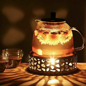 Нагревател за свещи от неръждаема стомана Преносим нагревател Поставка за чай Поставка за лампи за чай Подставки Подгревател за кафе Нагревателна основа Поставка за чайник