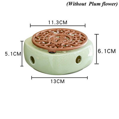 Kūrybingas keraminis žvakių kaitinimo pagrindas, slyvų gėlių dekoras, arbatos viryklė, arbatinukas, žvakių laikiklis, kavos pienas, vandens šildytuvas.