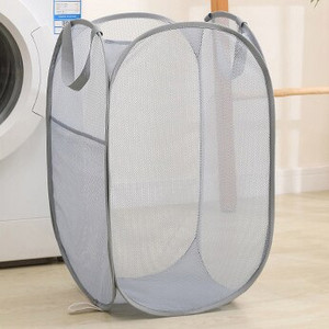 Coș de rufe murdar din bumbac, in, pliabil, rotund, organizator impermeabil, găleată, jucării, coș de depozitare pentru acasă de capacitate mare