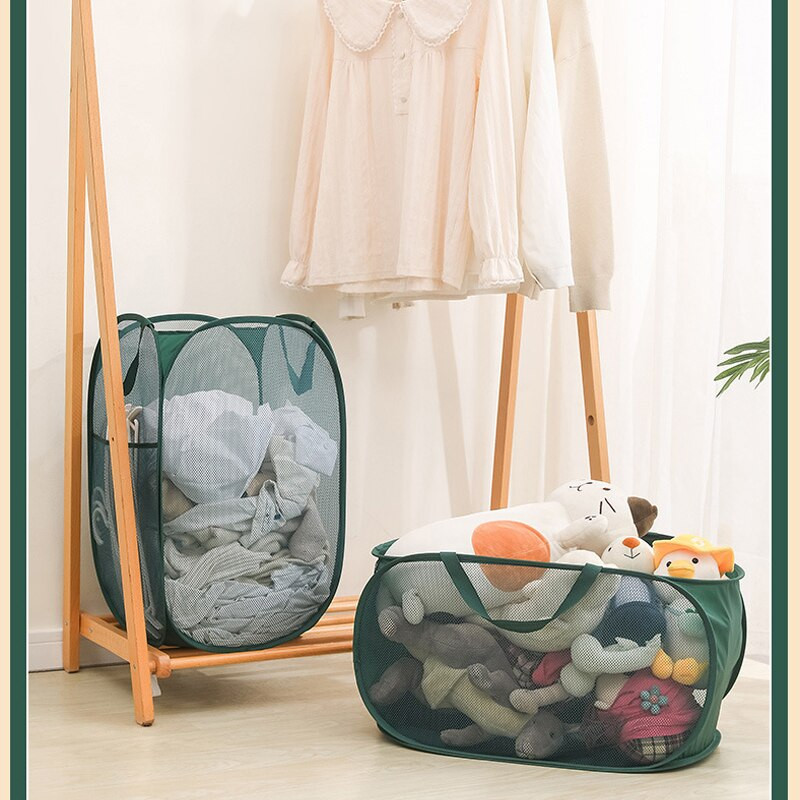 Coș de rufe murdar din bumbac, in, pliabil, rotund, organizator impermeabil, găleată, jucării, coș de depozitare pentru acasă de capacitate mare