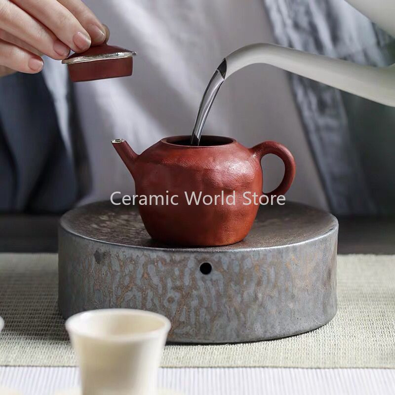 LUWU hagyományos kerámia teáskanna szegecsek kör alakú teáskanna tartók porcelán teáskanna alaptartozékok