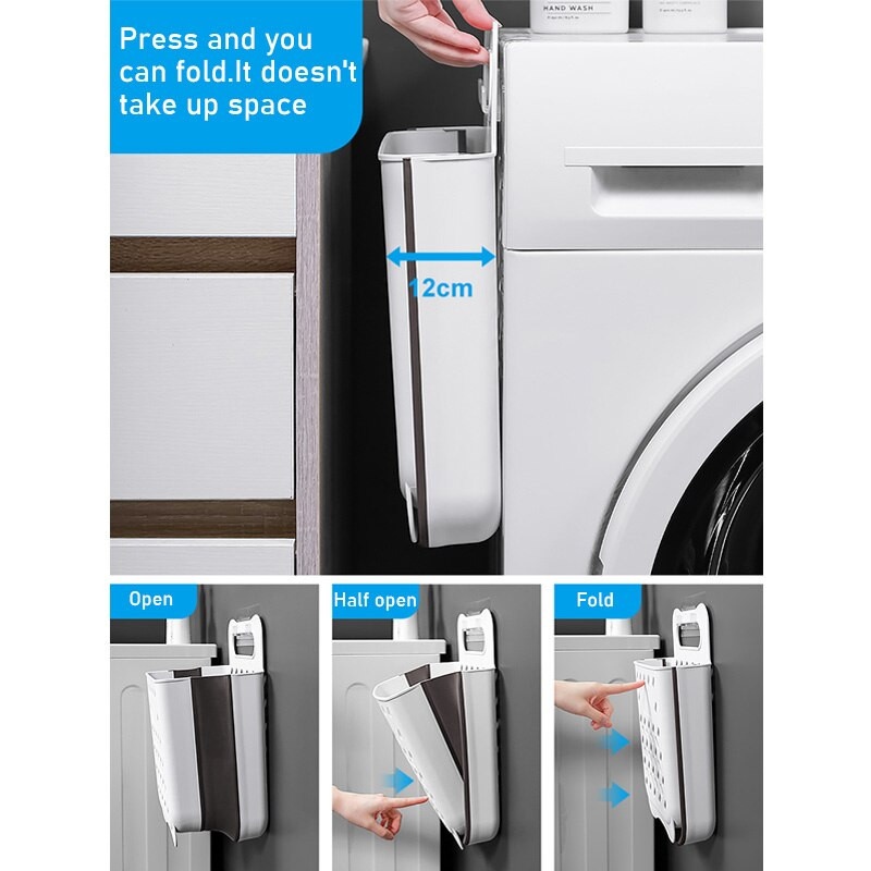 Kupaonska prijenosna sklopiva košara za pohranu prljave odjeće Velika kanta za odjeću bez bušenja koja visi na zidu Košara za rublje Kućanstvo