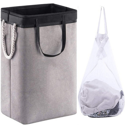 Kućanska korpa za rublje na kotačiće Sklopiva košara za rublje Mrežasta podstava Vodootporna izdržljiva organizator vrećica za rublje