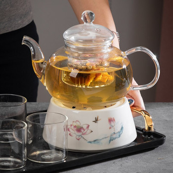 Керамична печка за чай Китайски прибори за чай Аксесоари Инструмент Затопляне на чай Свещ Нагревател Домашен чайник Панаир Поставка за чаша Кунг Фу Чай Печки Занаят