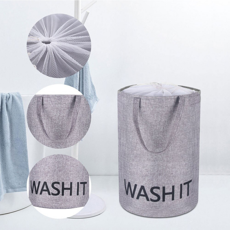 Ágynemű háztartási piszkos szennyes kosár fedéllel Összecsukható ruhák tároló vödör Ruhák Játékok Szervező Fogantyú Mosodai akadály