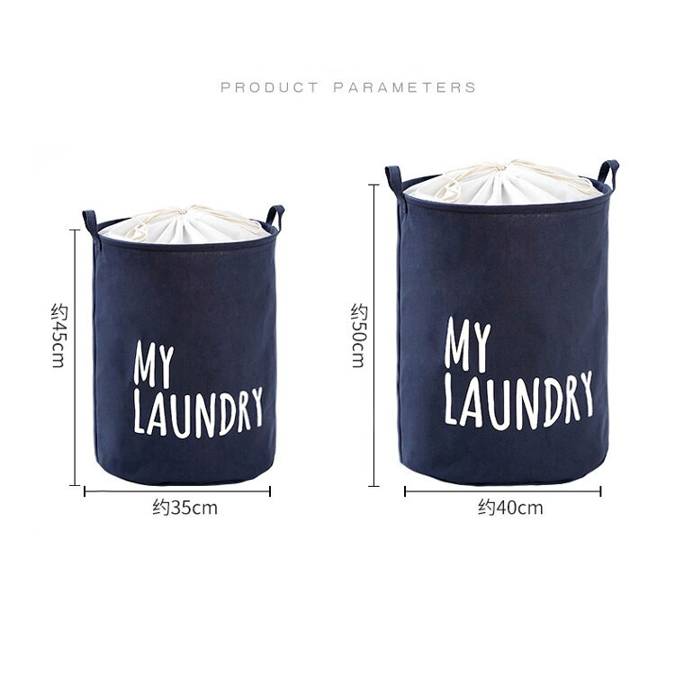 Nagy kapacitású összecsukható szennyes kosár Pamut vászon szennyes kosár Ruhatároló táska Gyermekjáték tároló vödör Vízálló