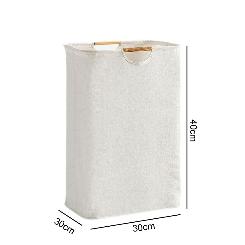 Nešvarių drabužių laikymo krepšelis su medinėmis rankenomis. Skalbinių krepšelis Sulankstomas didelis skalbinių krepšelis