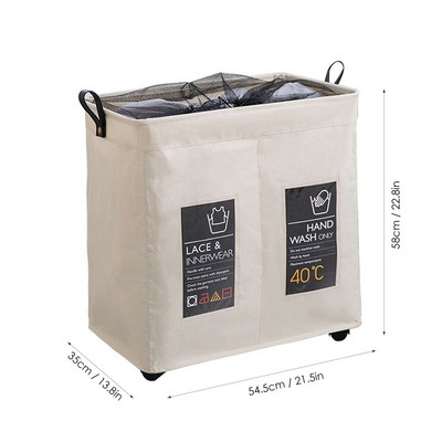 Sklopiva košara za pranje rublja Organizator za prljavu odjeću Košara za pranje rublja veliki razdjelnik 3 pregrade Sklopiva sklopiva košara s kotačima