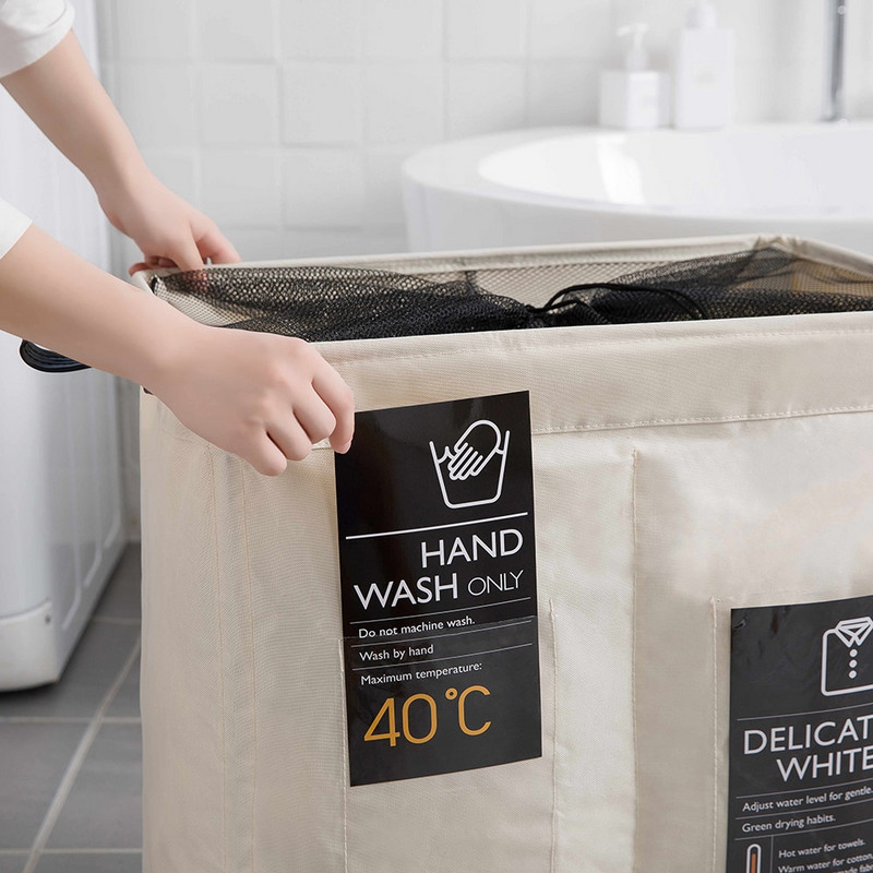 Sklopiva košara za pranje rublja Organizator za prljavu odjeću Košara za pranje rublja veliki razdjelnik 3 pregrade Sklopiva sklopiva košara s kotačima