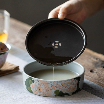 Pure Hand-pained Pot Bearing Household Pot Plate Ceramic Dry Plate Ιαπωνικό Δίσκος αποθήκευσης νερού Βάση Τσαγιού Τελετή τσαγιού