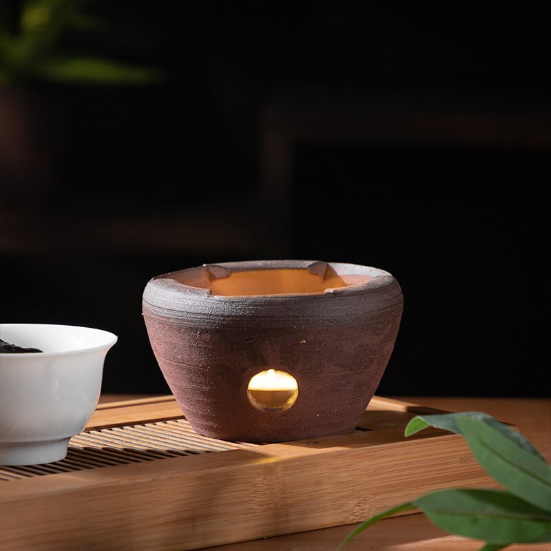 Vintage teakályha Kerámia fazekas teásedény Kiegészítők Gyertya meleg teaszerszám Kőedény kályhák Melegítő Otthon Éjszakai kézműves