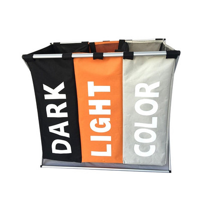 Netīras drēbes Ūdensnecaurlaidīgs uzglabāšanas grozs Trīs režģu organizators Mājas vannas istaba Saliekams Liels Veļas grozs Piegāde