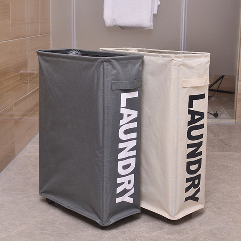 Oksfordo skalbinių krepšelis su ratukais Daugiafunkcis kampas, plonas skalbinių kliūtis nešvarių drabužių laikymo krepšelio tvarkyklės talpyklai