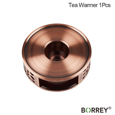 BORREY Încălzitor portabil de ceai, din oțel inoxidabil, plită de ceai, rotundă, pentru cafea, ceai, bază de încălzire, încălzitor de lumânări, bază izolatoare în aer liber