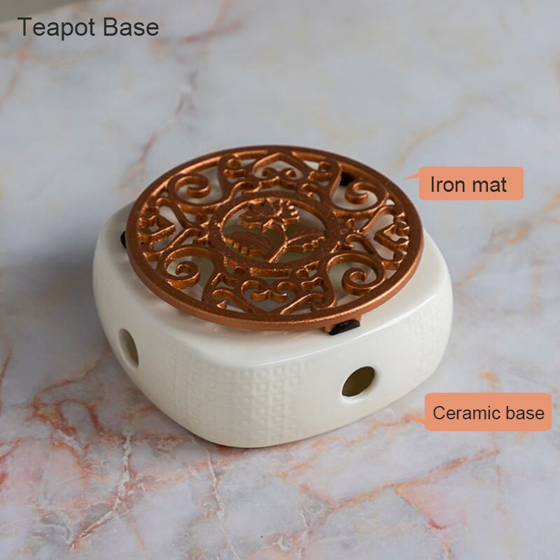BORREY šildantis arbatos stovas Keraminis arbatinuko šildytuvo laikiklio izoliacinis pagrindas su arbatinuko kilimėlio žvakių laikiklio pagrindu arbatos šildytuvo arbatos indai