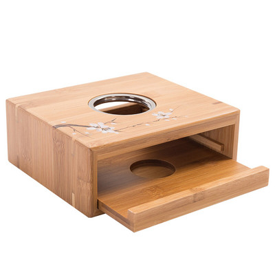 Bambuko arbatos šildytuvas žvakių šildymo laikiklis japoniško stiliaus termostatas, vyno temperatūros pagrindas arbatinuko šildytuvas arbatos puodo viryklės izoliacija