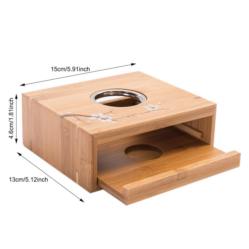 Bambuko arbatos šildytuvas žvakių šildymo laikiklis japoniško stiliaus termostatas, vyno temperatūros pagrindas arbatinuko šildytuvas arbatos puodo viryklės izoliacija