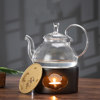 Японска печка за чай Керамична винтидж топла керамика Свещ Нагревател Китайски кунг-фу чайник Аксесоари Декор Поставка за чайник Печки