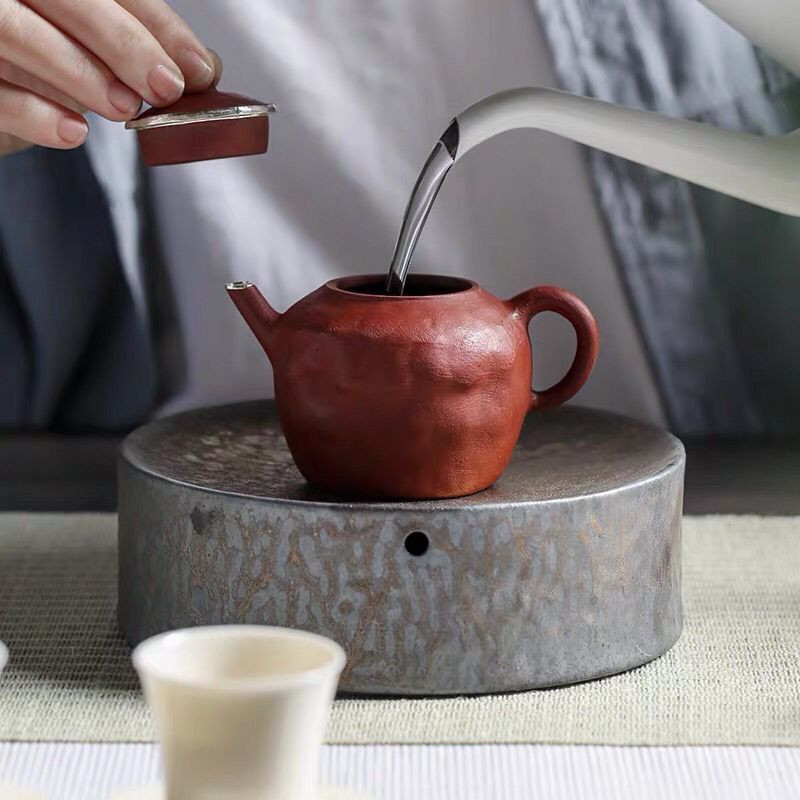 Hagyományos kerámia teáskanna szegecsek kerek teáskanna tartók porcelán teáskanna alaptartozékok
