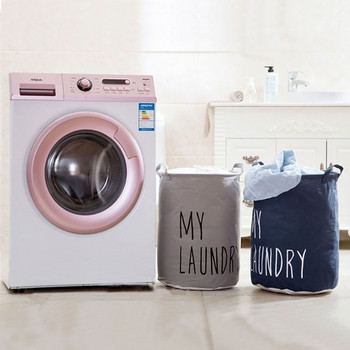 MICCK Домашна сгъваема кошница за пране Съхранение на детски играчки Чанта за пране за мръсни дрехи Кошница Организатор Голяма кофа за пране