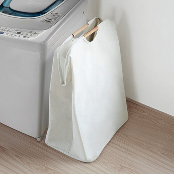 Кошница за съхранение на мръсни дрехи с дървена дръжка Сгъваема кошница за пране Голяма кошница за пране Домакински консумативи