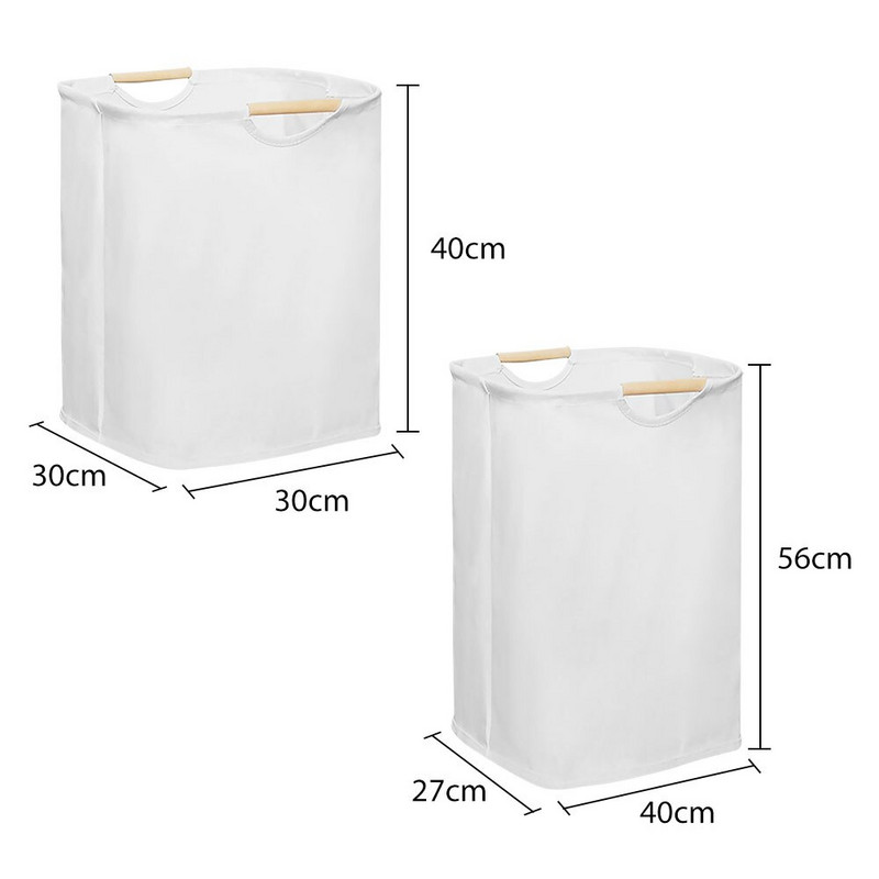 Nešvarių drabužių laikymo krepšelis su medinėmis rankenomis sulankstomas skalbinių krepšelis Didelis skalbinių krepšelis, trukdantis buičiai