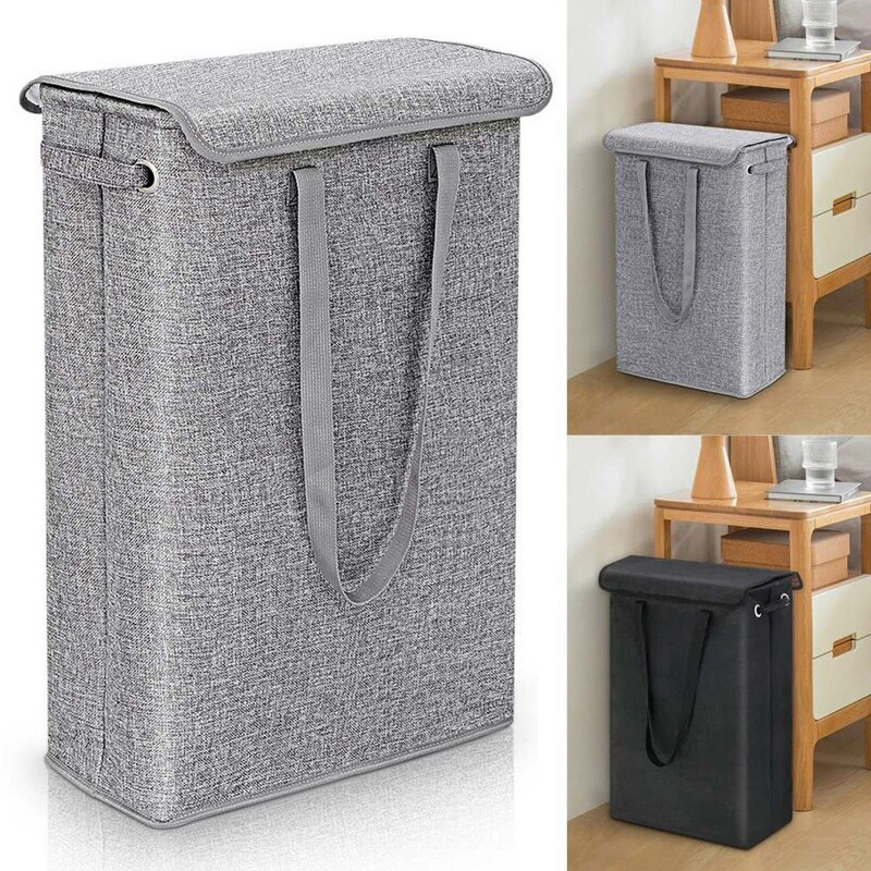 Sulankstomas skalbinių krepšelis Sandėliavimo krepšelis su dangteliu