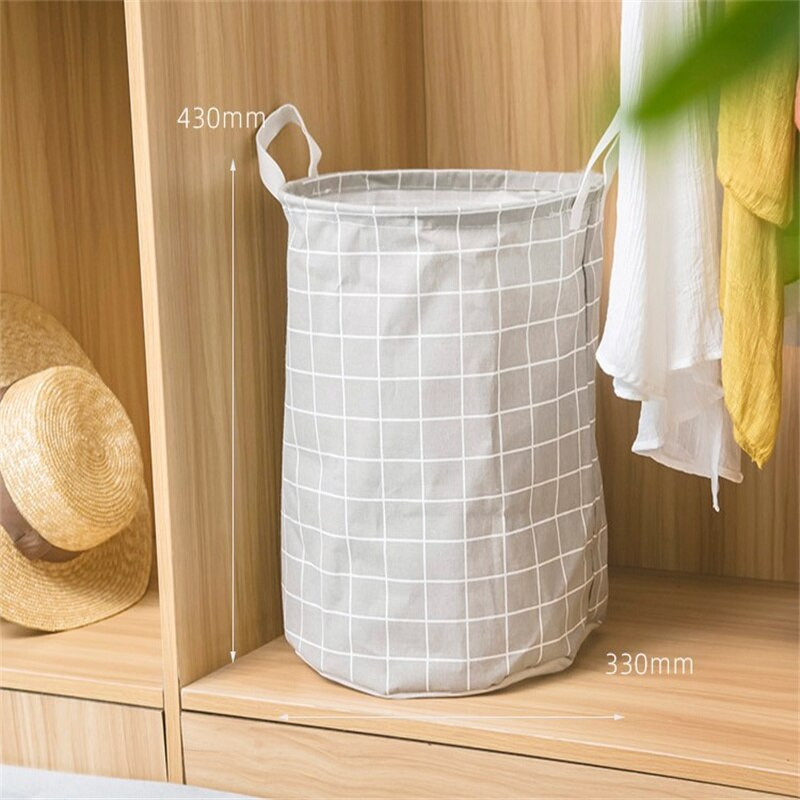 Pamutvászon piszkos szennyes kosár Összehajtható kerek vízálló szervező vödör Ruházat Gyermekjáték Nagy kapacitású Tároló Kezdőlap