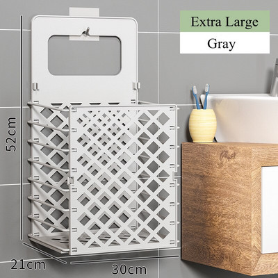 Namų nešiojamasis vonios kambarys Sulankstomas skalbinių krepšelis Plastikinis sieninis kabantis nešvarūs drabužiai trukdo laikyti krepšelius