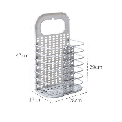 Namų nešiojamasis vonios kambarys Sulankstomas skalbinių krepšelis Plastikinis sieninis kabantis nešvarūs drabužiai trukdo laikyti krepšelius