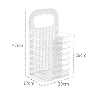 Namų nešiojamasis vonios kambarys Sulankstomas skalbinių krepšelis Plastikinis sieninis kabantis nešvarūs drabužiai trukdo laikyti krepšelius