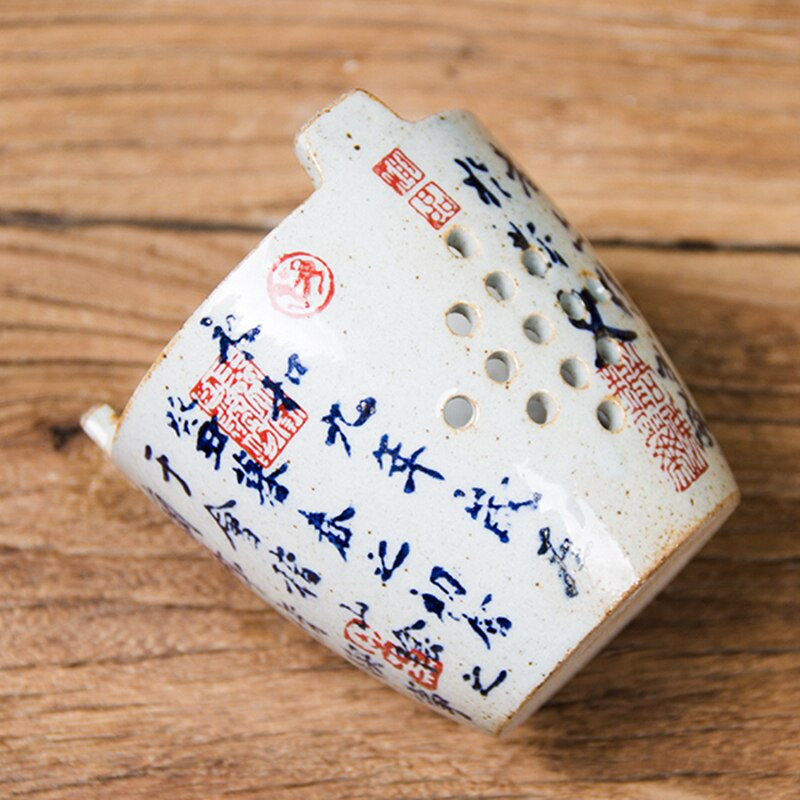 Vintage keramikos arbatinuko šildytuvas Kinų kaligrafijos virdulio stovas Kung Fu arbatos ceremonijos plokščias šildytuvas arbatos žvakių laikikliui Viryklė