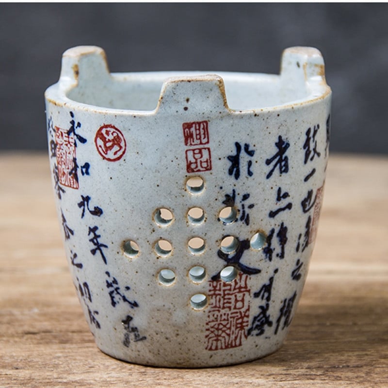 Vintage keramikos arbatinuko šildytuvas Kinų kaligrafijos virdulio stovas Kung Fu arbatos ceremonijos plokščias šildytuvas arbatos žvakių laikikliui Viryklė