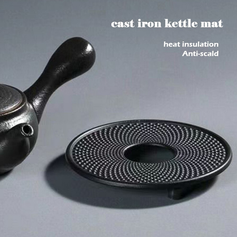 Apsauginis puodo kilimėlis Ketaus virdulio izoliacinis padėklas Senas geležinis puodo laikiklis arbatinuko pagrindas šilumą izoliuojančiam arbatos rinkinio priedai