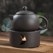 Japāņu plīts keramikas keramika Melna silta tējas plīts Tējas ceremonija Tējas trauki Aksesuāri Sveču sildītājs Pamatne Tējkannas turētāja sildītājs