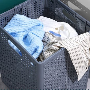 Кошница за мръсни дрехи Кошница за пране Баня Сгъваема кошница за мръсни дрехи Куха пластмасова кошница за съхранение на мръсни дрехи