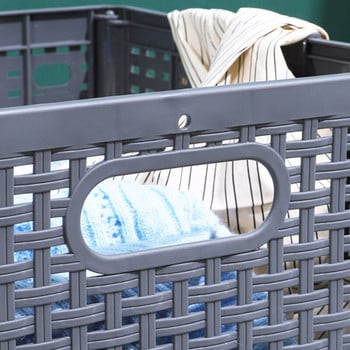Кошница за мръсни дрехи Кошница за пране Баня Сгъваема кошница за мръсни дрехи Куха пластмасова кошница за съхранение на мръсни дрехи
