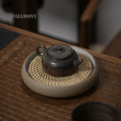 Edénytálca Teaasztal Csapágy Teáskanna alap Vintage Bambusz Víztároló Japán stílusú durva kerámia Ru kemence teáskészlet tartozékok