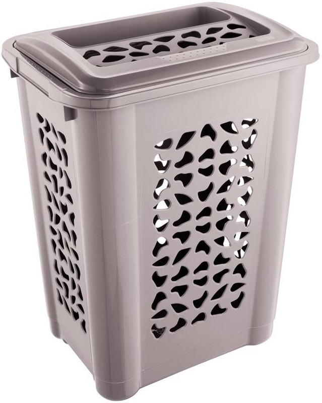 Piszkos szennyes kosáronként szellőzőnyílásokkal és felhajtható fedővel 60L 45x34x60 cm, különböző színekben