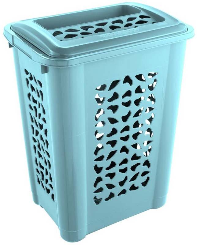 Piszkos szennyes kosáronként szellőzőnyílásokkal és felhajtható fedővel 60L 45x34x60 cm, különböző színekben