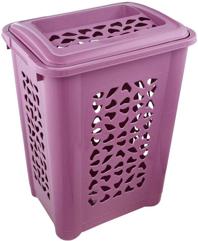 Piszkos szennyes kosáronként szellőzőnyílásokkal és felhajtható fedővel 60L 45x34x60 cm, különböző színekben