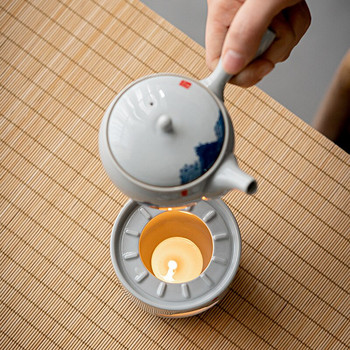 Топла печка за чай в японски стил Чайник Комплект за чай Свещ Печка за кипене на чай Ароматизиран чай Топъл чай Малка машина за чай Чай Настойка за чай Комплекти за чай