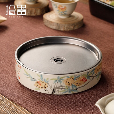 Zöld és faszürke fazék medvék száraz teafőzési és mosási ismeretek teáskészlet lila agyagedény emelő edény talp edénytartó víz s