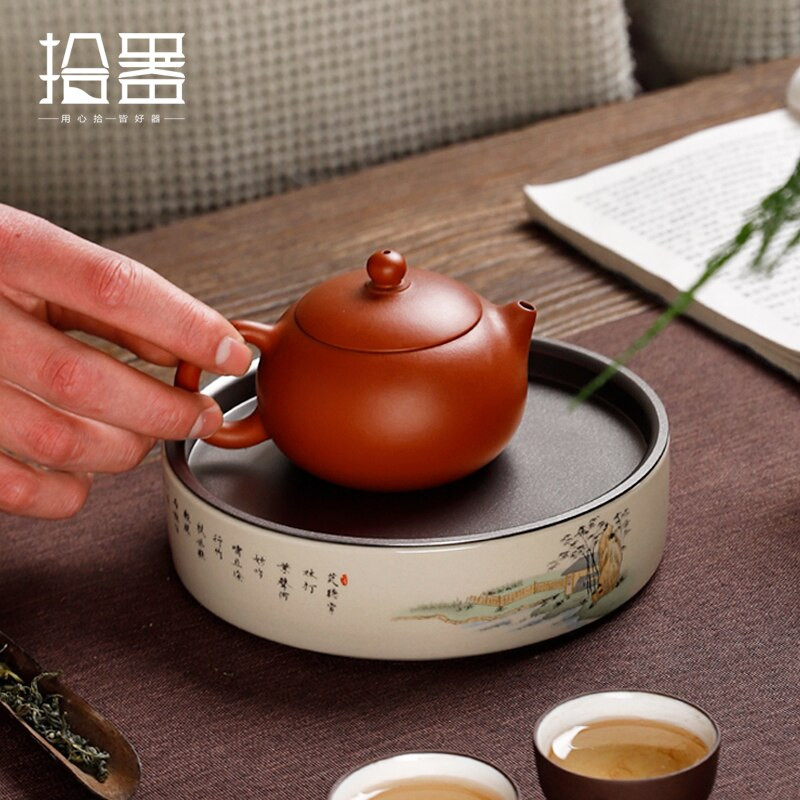 Zöld és faszürke fazék medvék száraz teafőzési és mosási ismeretek teáskészlet lila agyagedény emelő edény talp edénytartó víz s