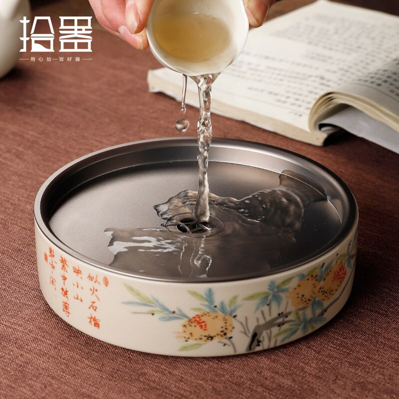 Zöld és faszürke fazék medvék száraz teafőzési és mosási ismeretek teáskészlet lila agyagedény emelő edény talp edénytartó víz s