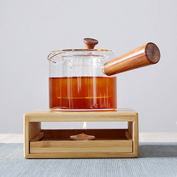 Полезен бамбуков чайник Нагревателна подгряваща основа Кафе Чайник Топла печка Аксесоари за принадлежности за чай Романтични занаяти Подаръци Декорация на дома
