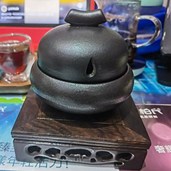 Ретро ретро китайска кунгфу стойка за чаша за чай Квадратна тенджера Чайник Основа за ваза Държач от абаносово дърво Домашен декор