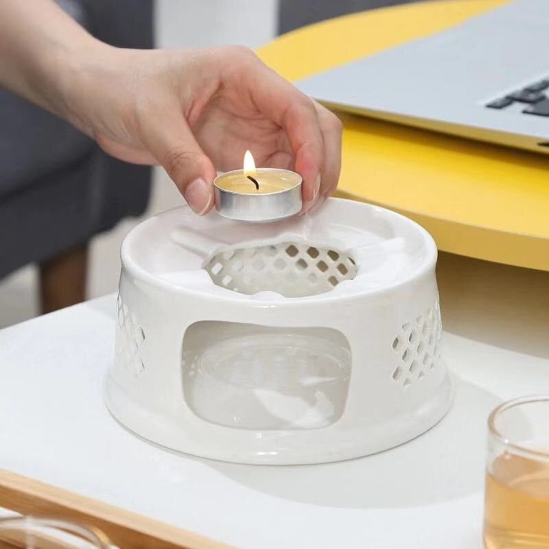 Керамичен чайник, нагревател, изолация, кафе, вода, чай, нагревател, бяла порцеланова свещ, нагревателна основа, печка за чай, кунг-фу, сервиз за чай, сервиз за чай