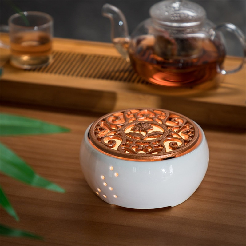 Kerámia kávés tejkanna melegítő vízforraló melegítő talp Hordozható teáskanna melegítő szigetelő gyertyatartó teafőző Kung Fu teáskészlet